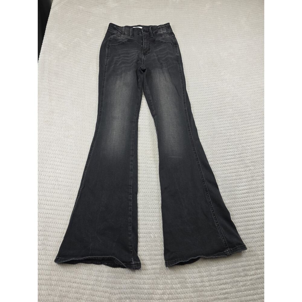 Kancan Jeans Womens 5 Marcy High Rise Flare Black Stretch